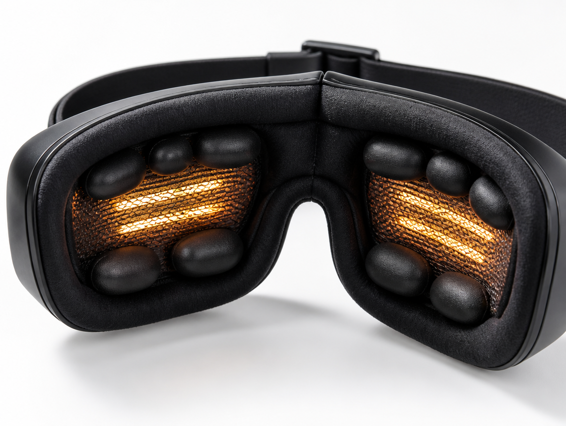 Plunea EyeRelax — Wärme-Pads und Massagepunkte im Detail