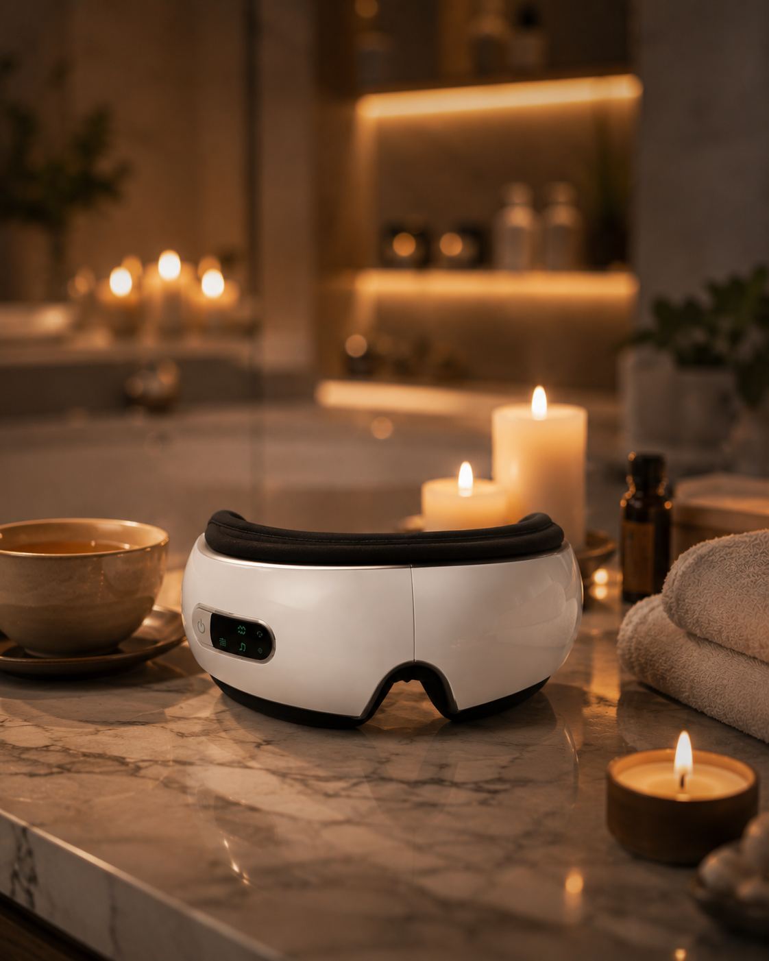 Plunea Eye-Relax Augenmassagegerät — Wellness Atmosphäre